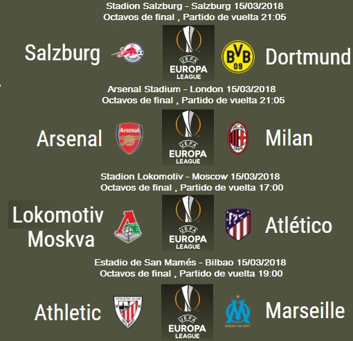 4 UEFA Europa League octavos vuelta 2017-2018