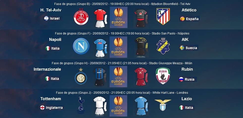 5Fase de grupos Jornada 1 2012-2013